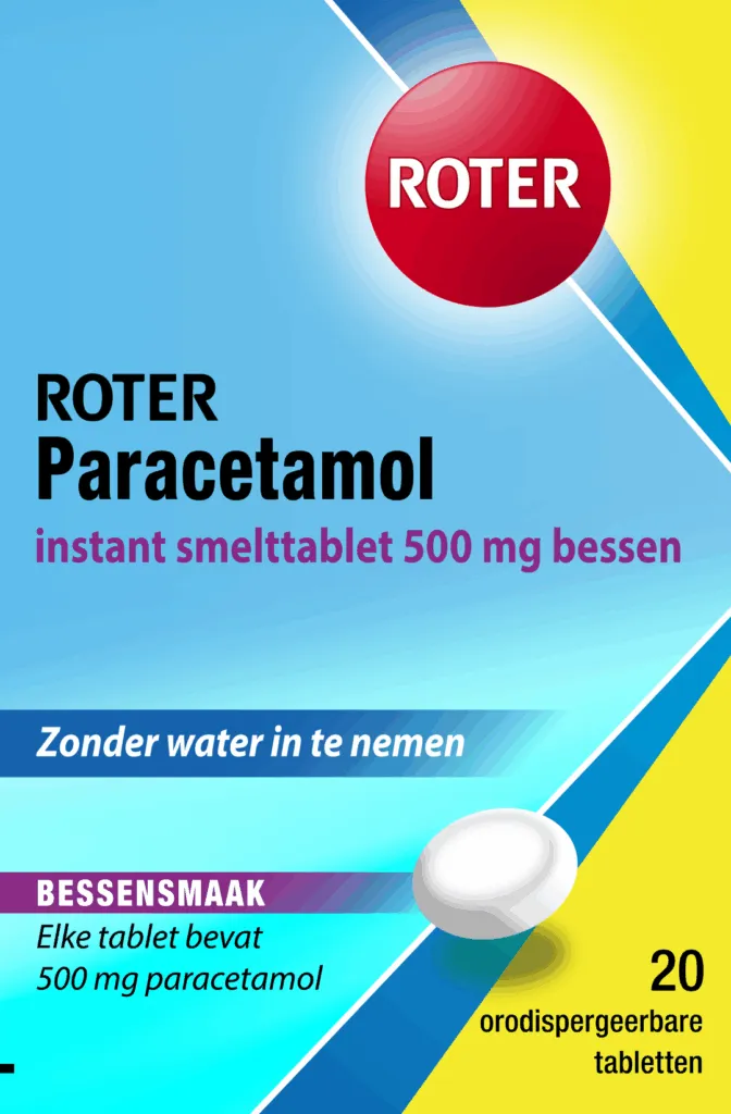 Roter Smelt Paracetamol 500 mg bessen (20 tabletten)