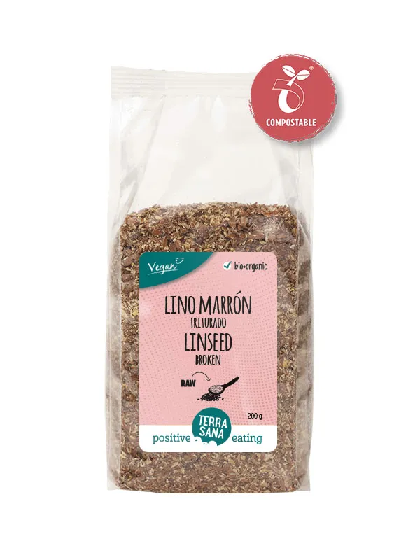 Terrasana Raw Lijnzaad Gebroken Bio (200 gr)