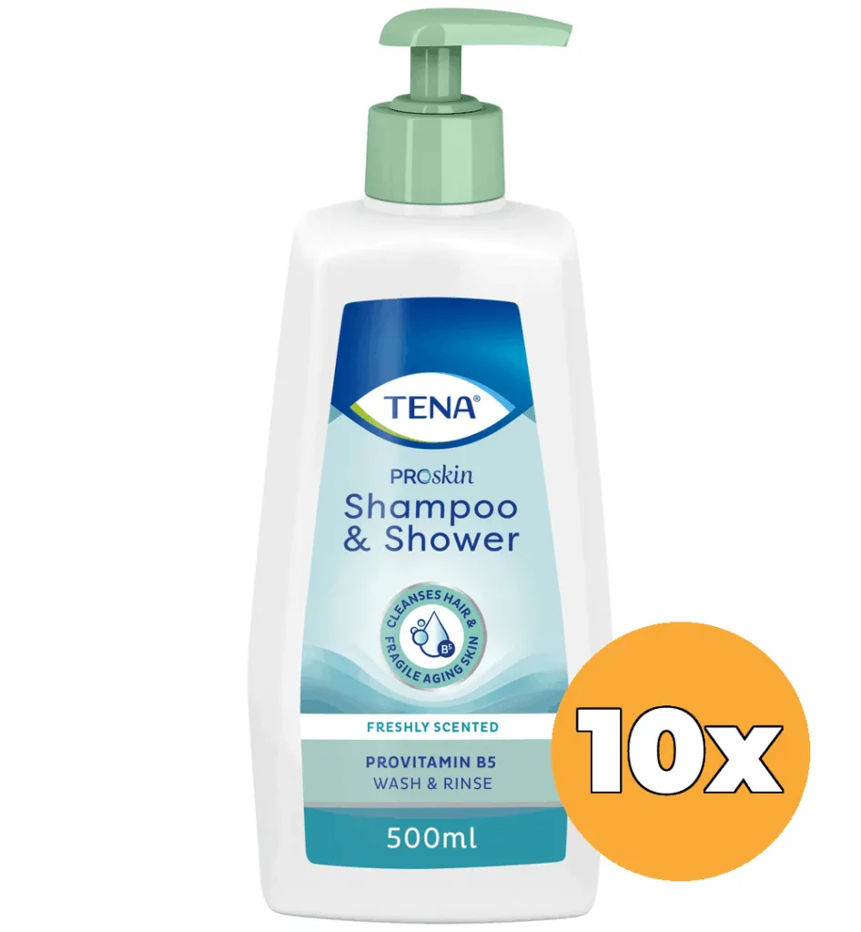 10x Tena Shampoo & Shower (500 ml)