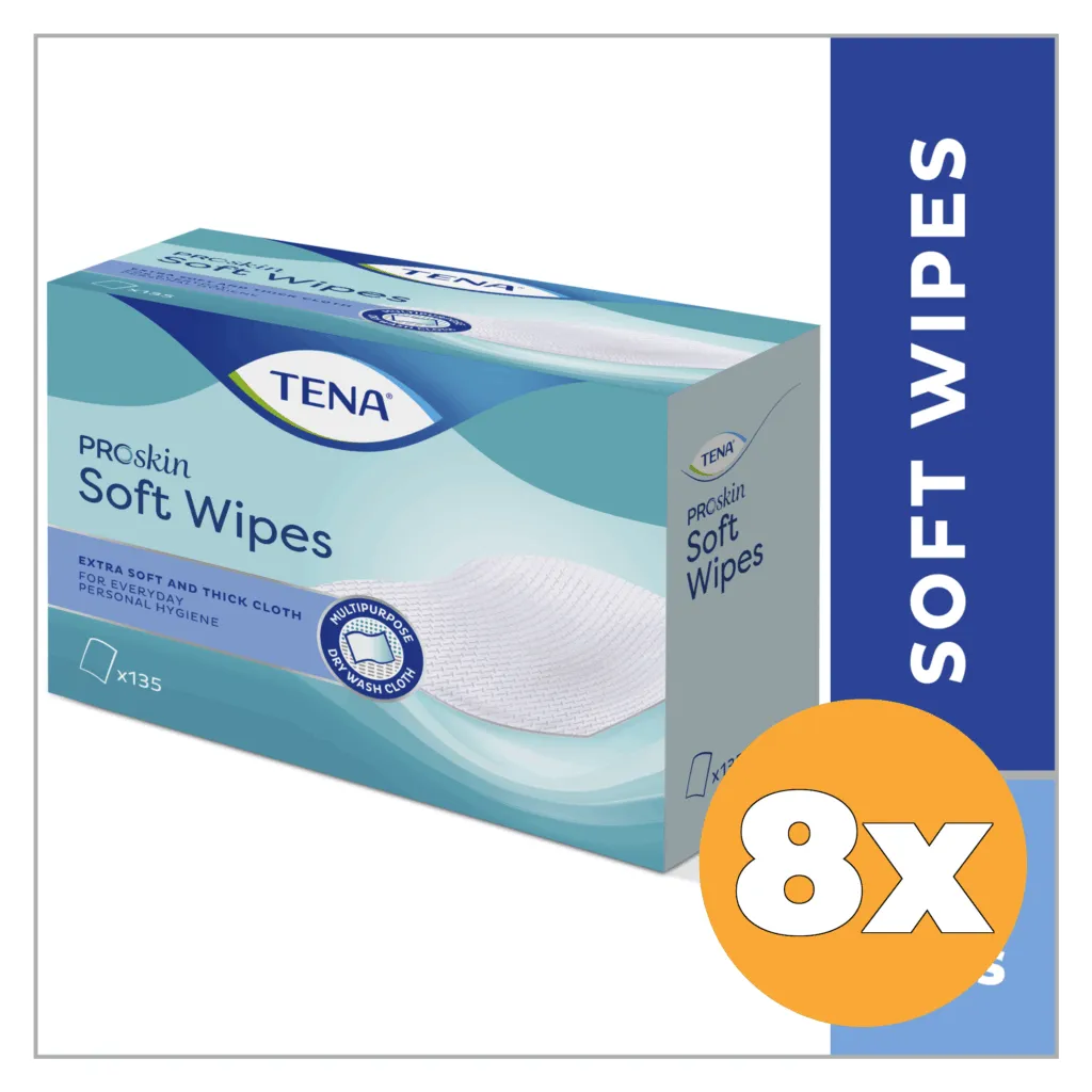 8x Tena Softwipe (135 stuks)