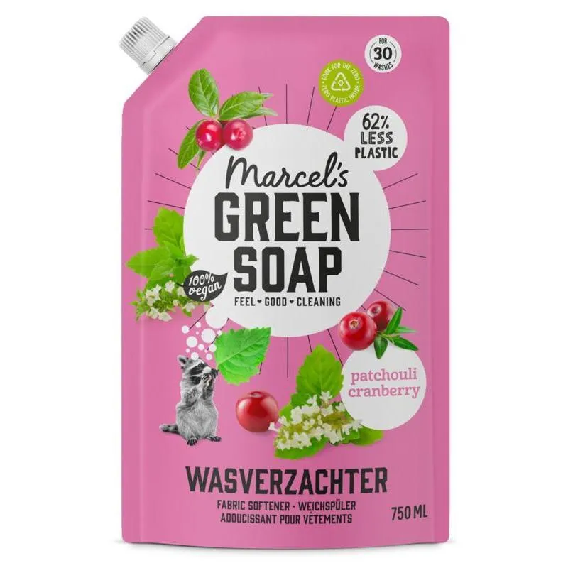 Marcel's Green Soap Wasverzachter Patchouli & Cranberry Navulling (750 ml)