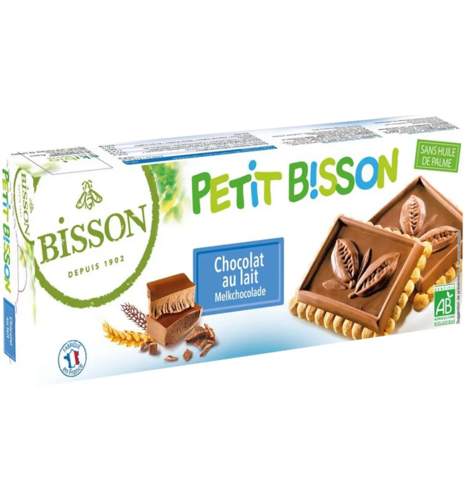 Bisson Petit Bisson Theebiscuit Melkchocolade Bio (150 gr)
