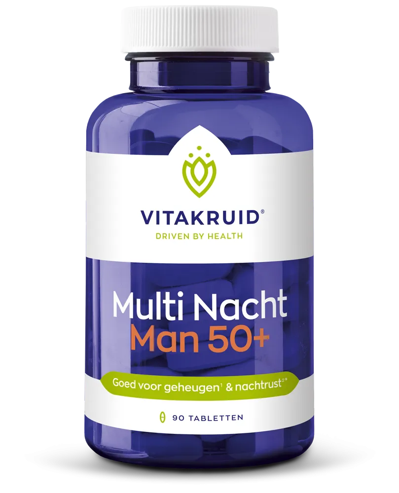 Vitakruid Multi Nacht Man 50+ 100% Vegan (90 tabletten)