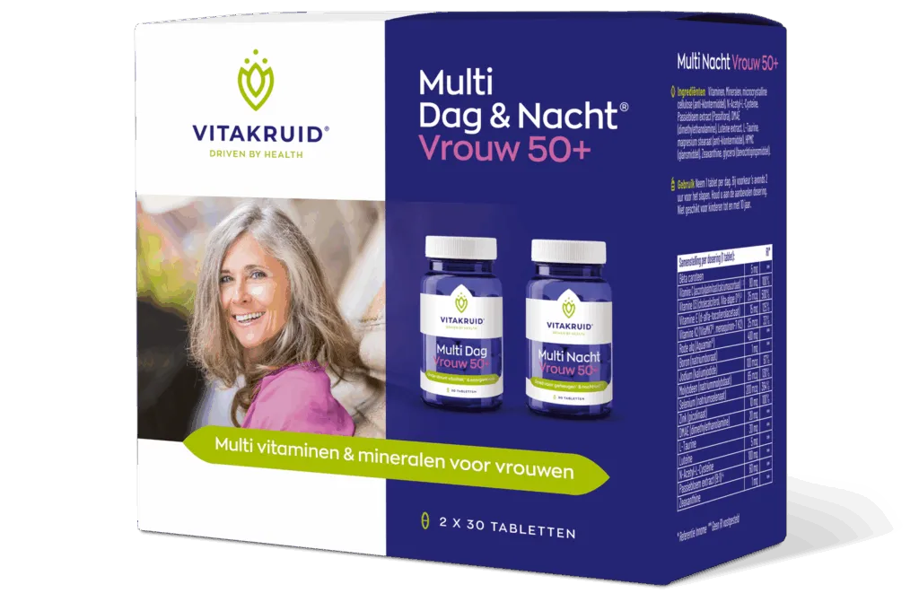 Vitakruid Multi Dag & Nacht Vrouw 50+ 100% Vegan (2 X 30 tabletten)