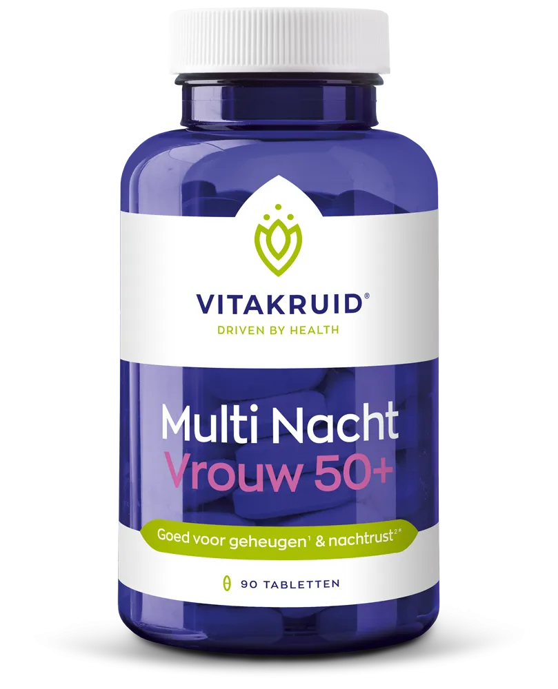 Vitakruid Multi Nacht Vrouw 50+ 100% Vegan (90 tabletten)