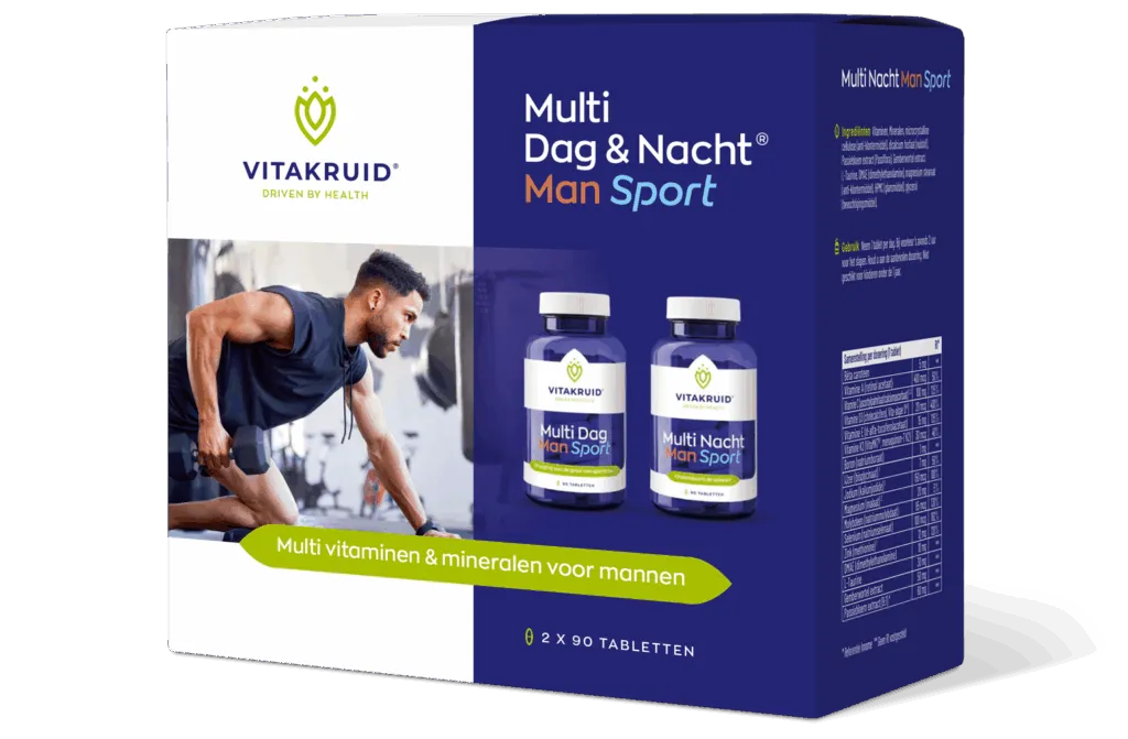 Vitakruid Multi Dag & Nacht Man Sport 100% Vegan (2 X 90 tabletten)