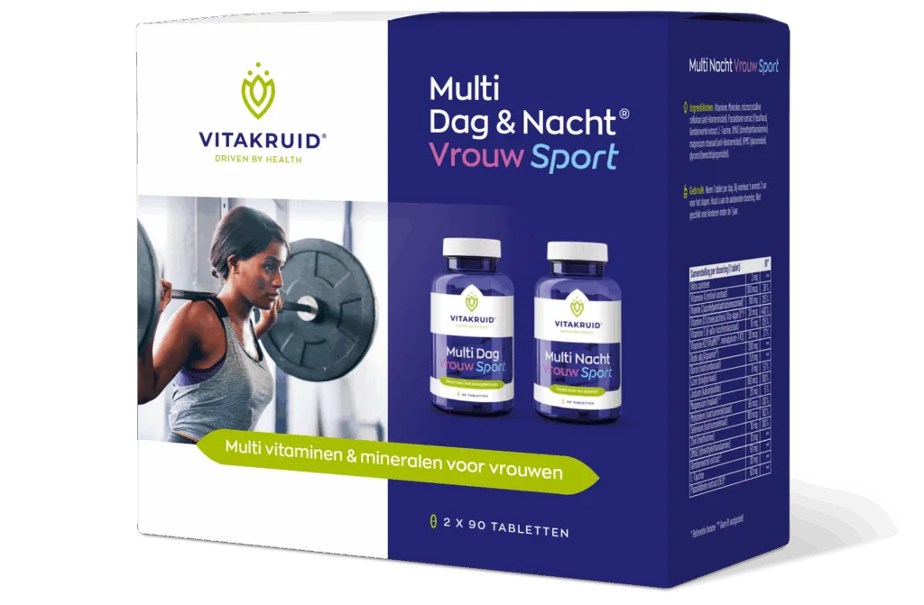 Vitakruid Multi Dag & Nacht Vrouw Sport 100% Vegan (2 X 90 tabletten)