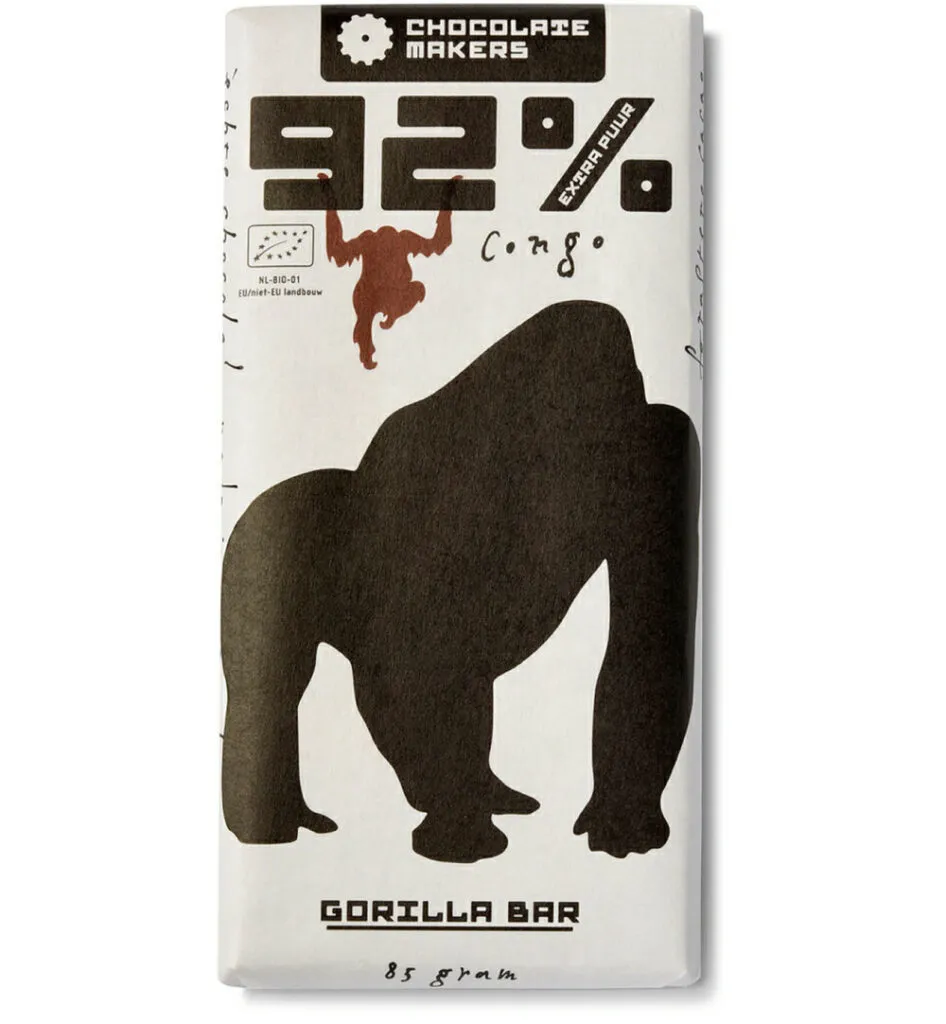 Chocolatemakers Gorilla Bar Extra Puur 92% Bio (85 gr)