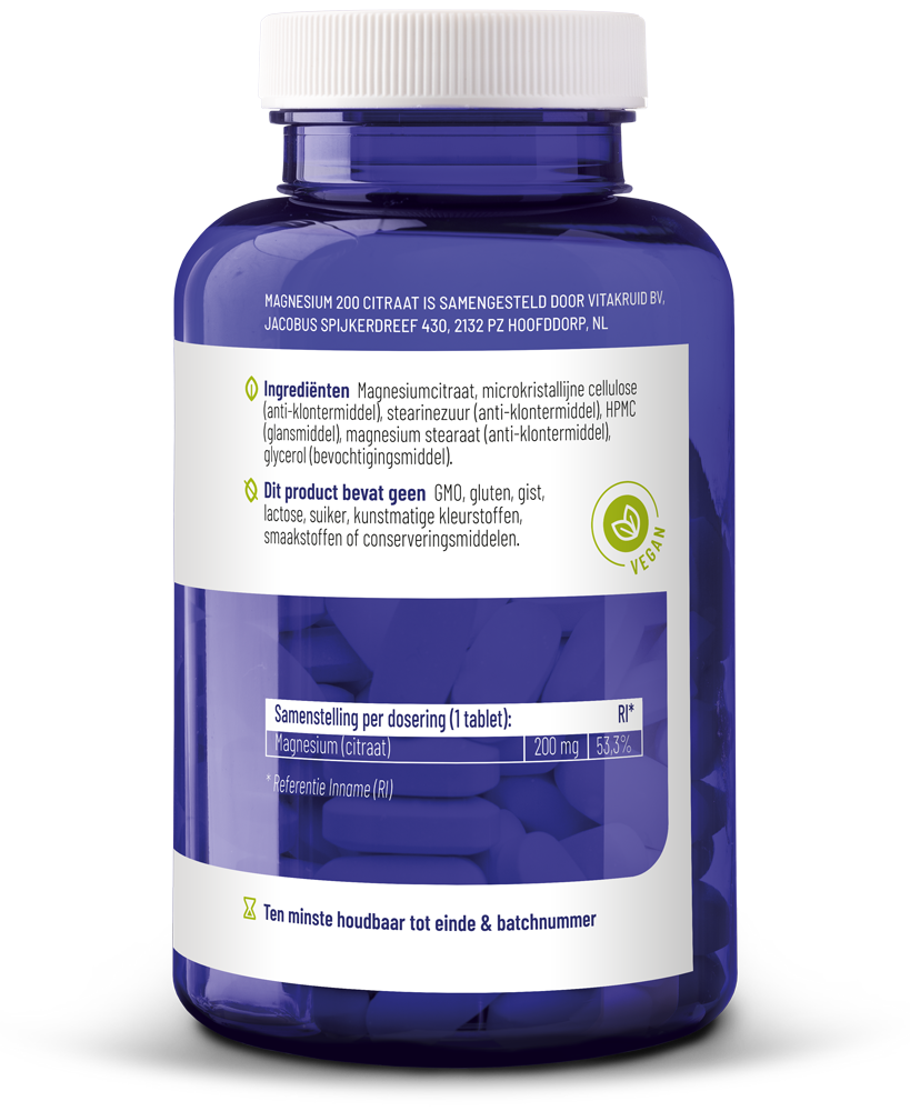 Vitakruid Magnesium 200 Citraat (90 tabletten) - image 2
