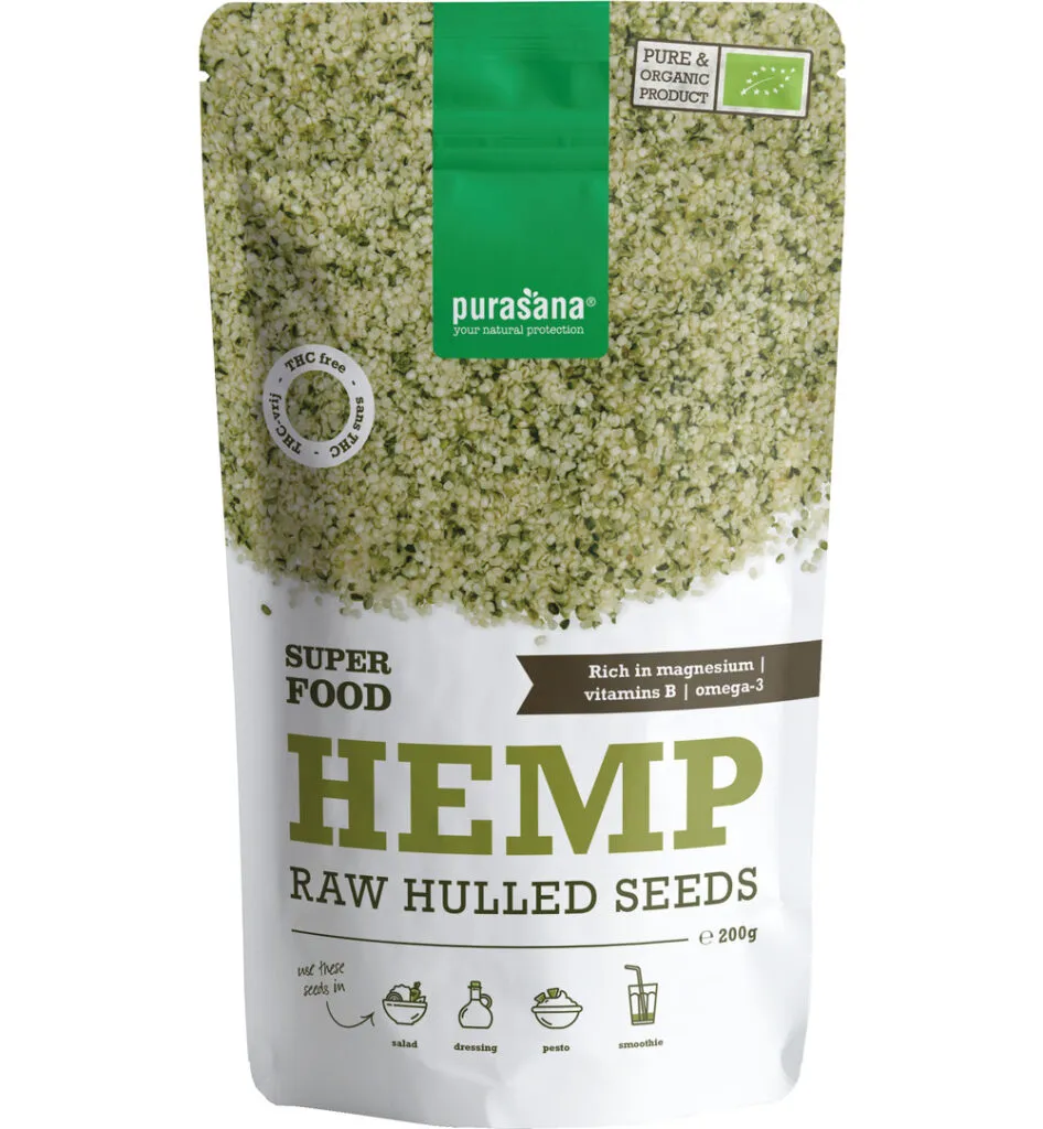 Purasana Gepeld Hennepzaad Hulled Hemp Seeds Bio (200 gr)