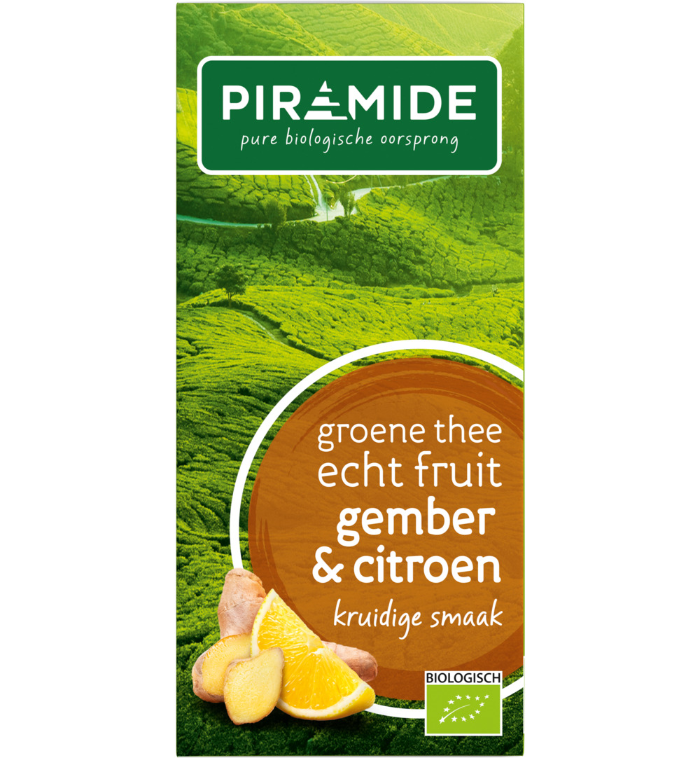 Piramidegroene Thee Met Gember En Citroen Bio (20 stuks)