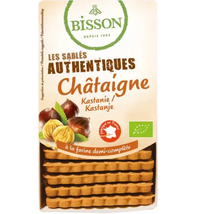Bisson Zandkoekjes Kastanje Authentiek Bio (180 gr)