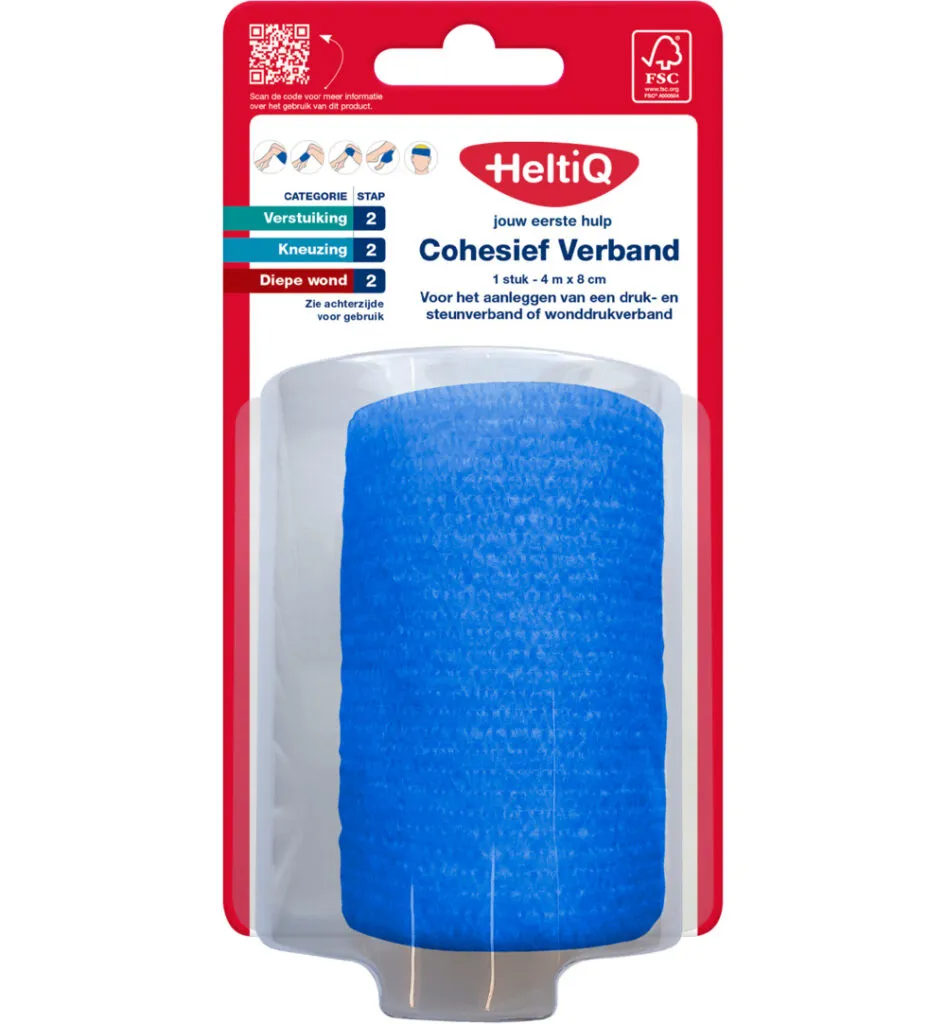 HeltiQ Cohesief verband 4m x 8 cm (1 stuk)