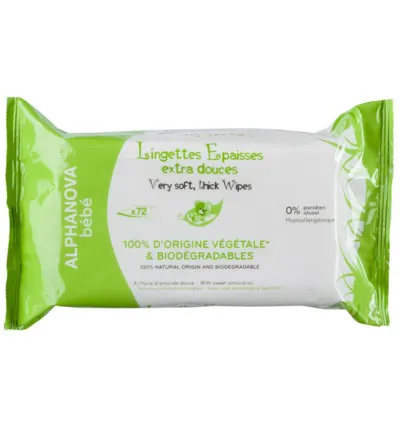 Alphanova Baby Baby reinigings doekjes (72 stuks)