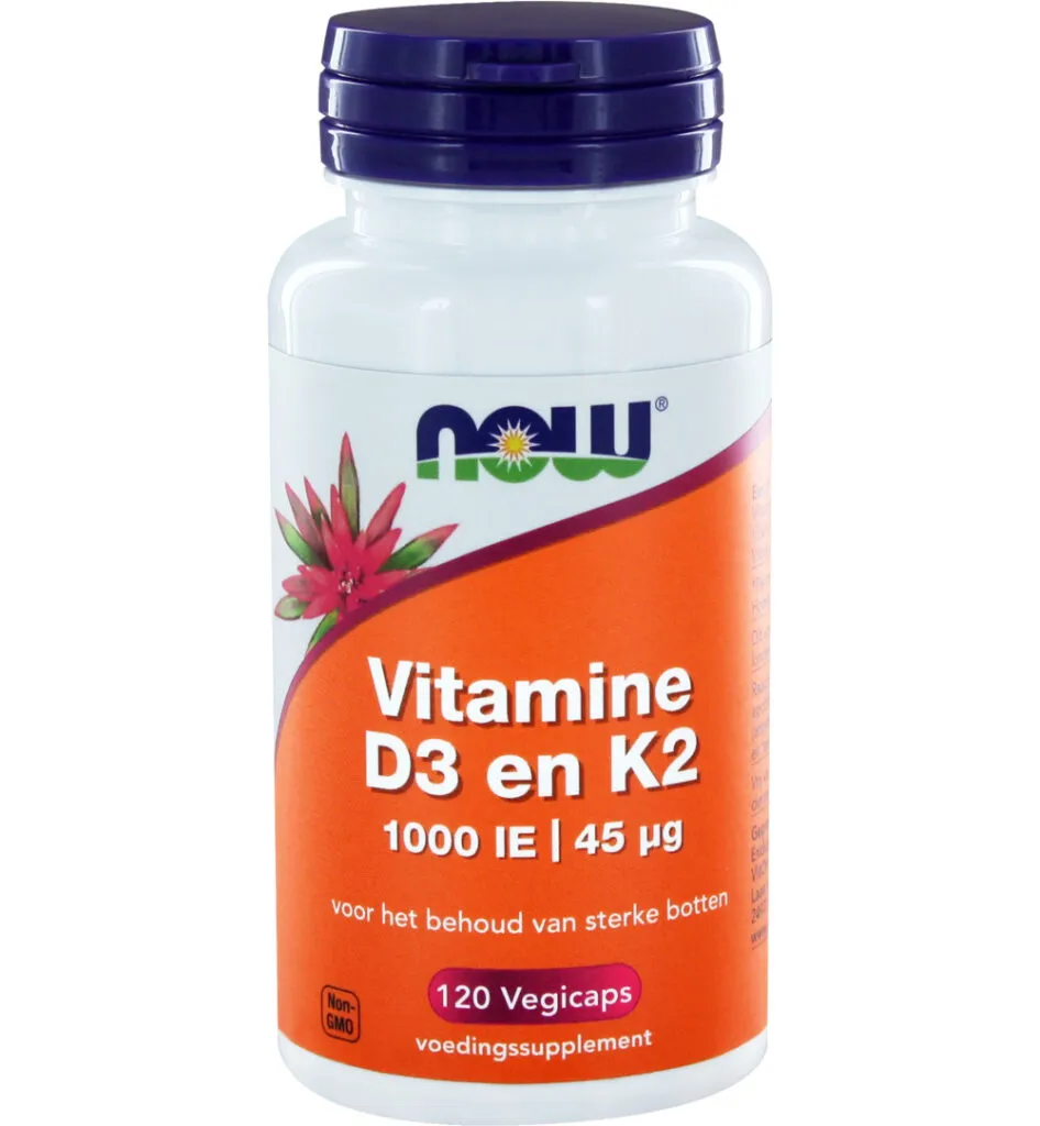 Now Vitamine D3 1000IE & Vitamine K2 (120 vega capsules)