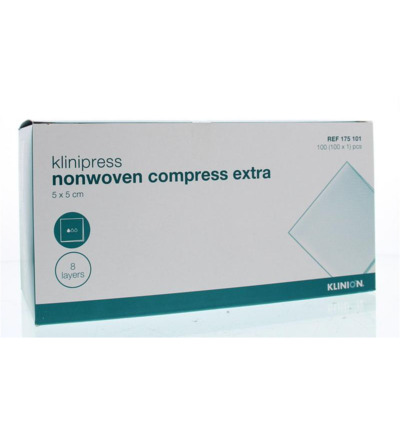 Klinion Non-woven compres 5 x 5 cm extra (100 stuks)