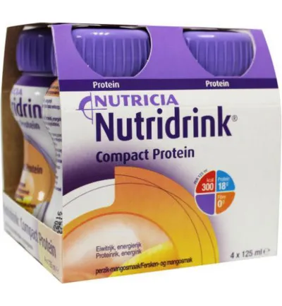 Nutridrink Compact Proteine Perzik/Mango 125ml (4 stuks)