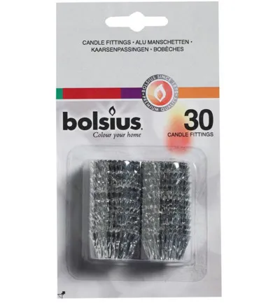 Bolsius Kaarsaanpassing Zilver Blisterverpakking (30 stuks)