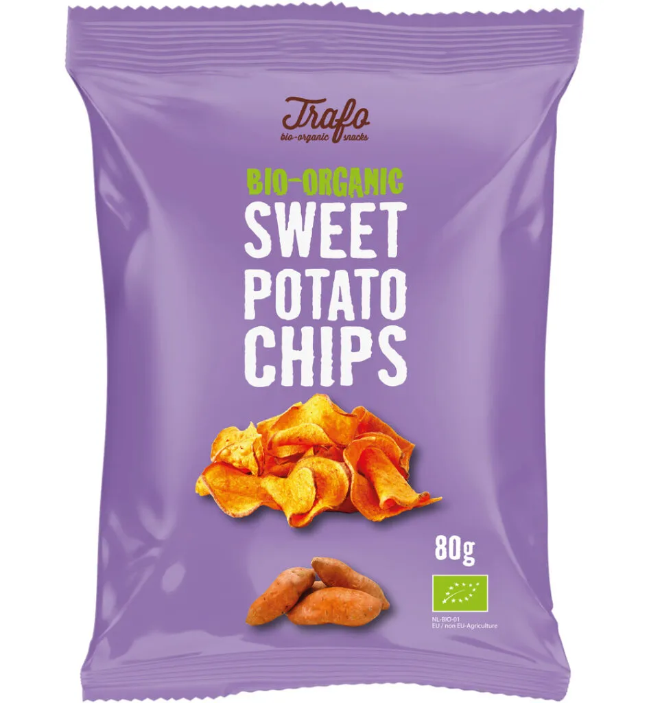 Trafo Chips zoete aardappel bio (80 gr)
