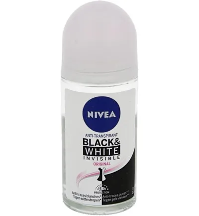 Nivea Deodorant roller invisible black & white clear (50 ml)