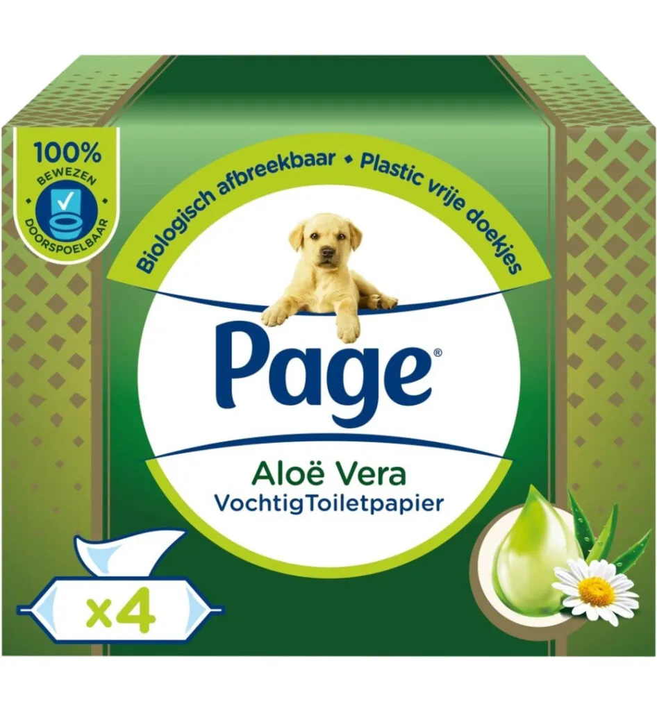 Page Vochtig toiletpapier aloe vera (4 x 38 stuks)