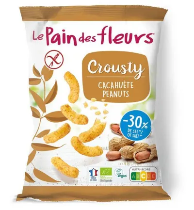 Le Pain Des Fleurs Chips Gepoft Pinda -30% Zout Bio Glutenvrij Vegan (75 gr)