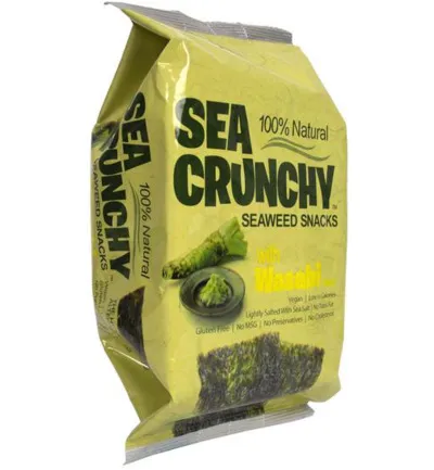 Sea Crunchy Nori Zeewier Snacks Wasabi (10 gr)