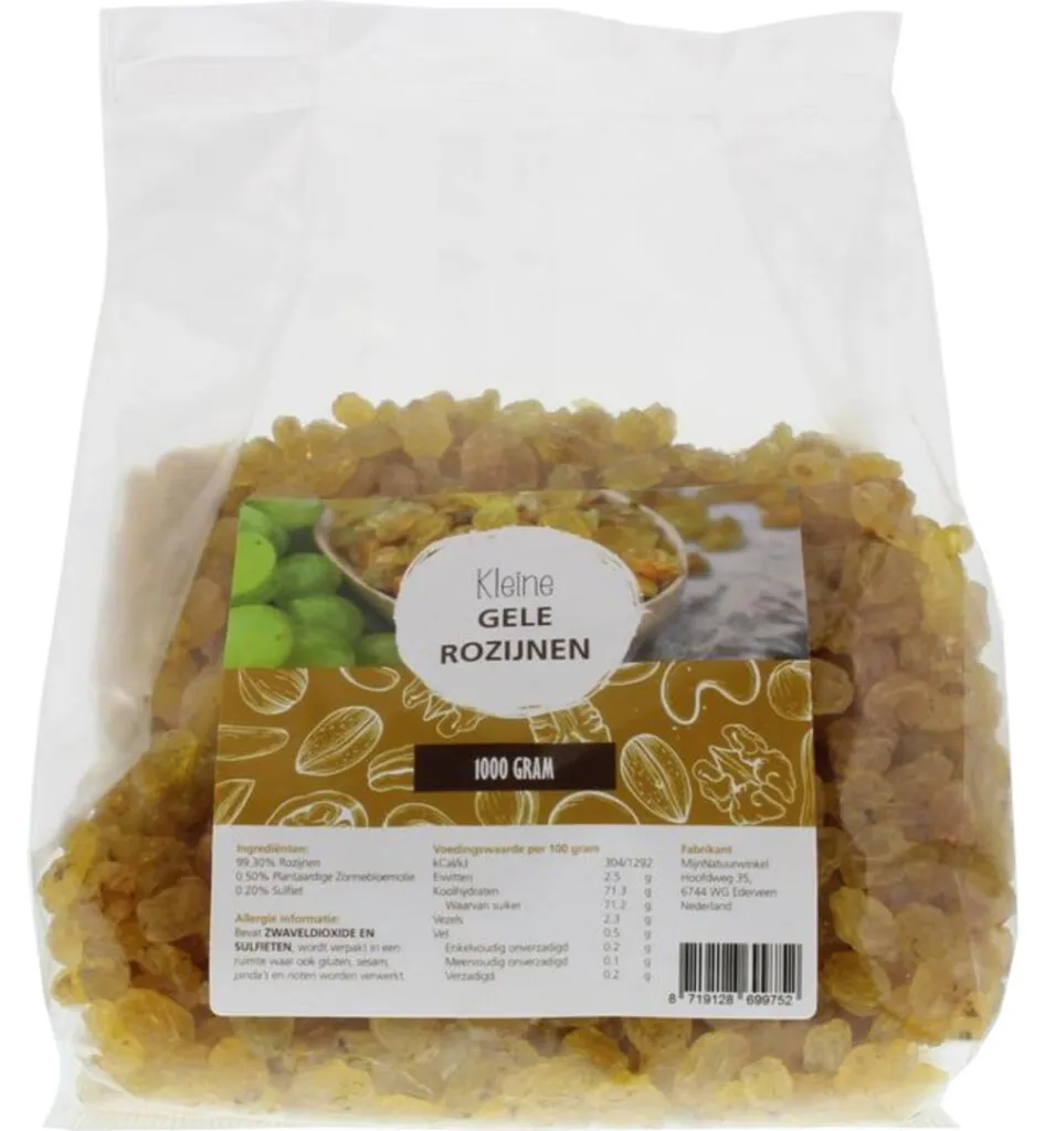 Mijnnatuurwinkel Gele Sultana Rozijnen (1000 gr)