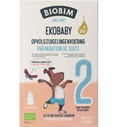 Biobim Ekobaby 2 opvolg zuigelingenvoeding 6+ maanden bio (600 gr)