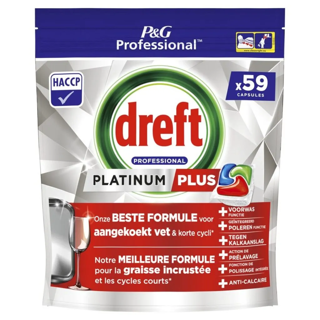 Dreft Professional Platinum Plus Vaatwastabletten Regular (59 tabletten)