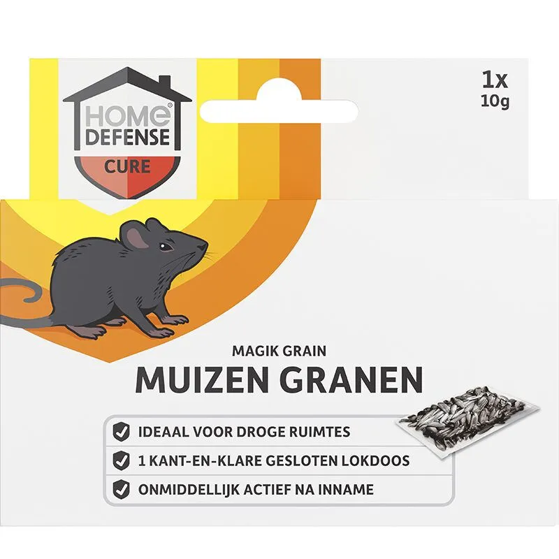 Home Defense Muizen Granen Alfachloralose Kant-En-Klare Lokdoos 'Magik Grain' (1 stuk)