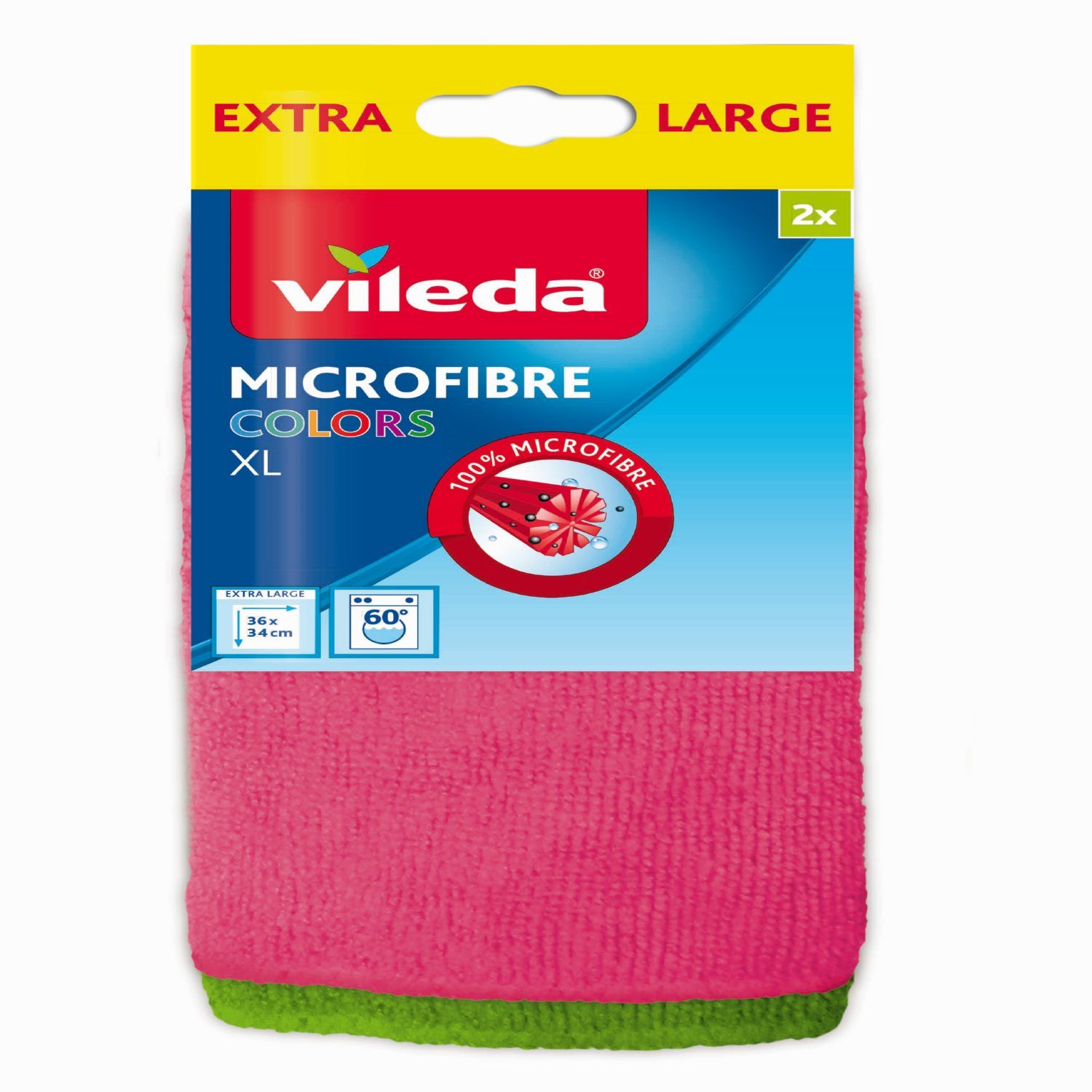 Vileda Microvezeldoek Colors Xl 2-Pack (1 stuk)