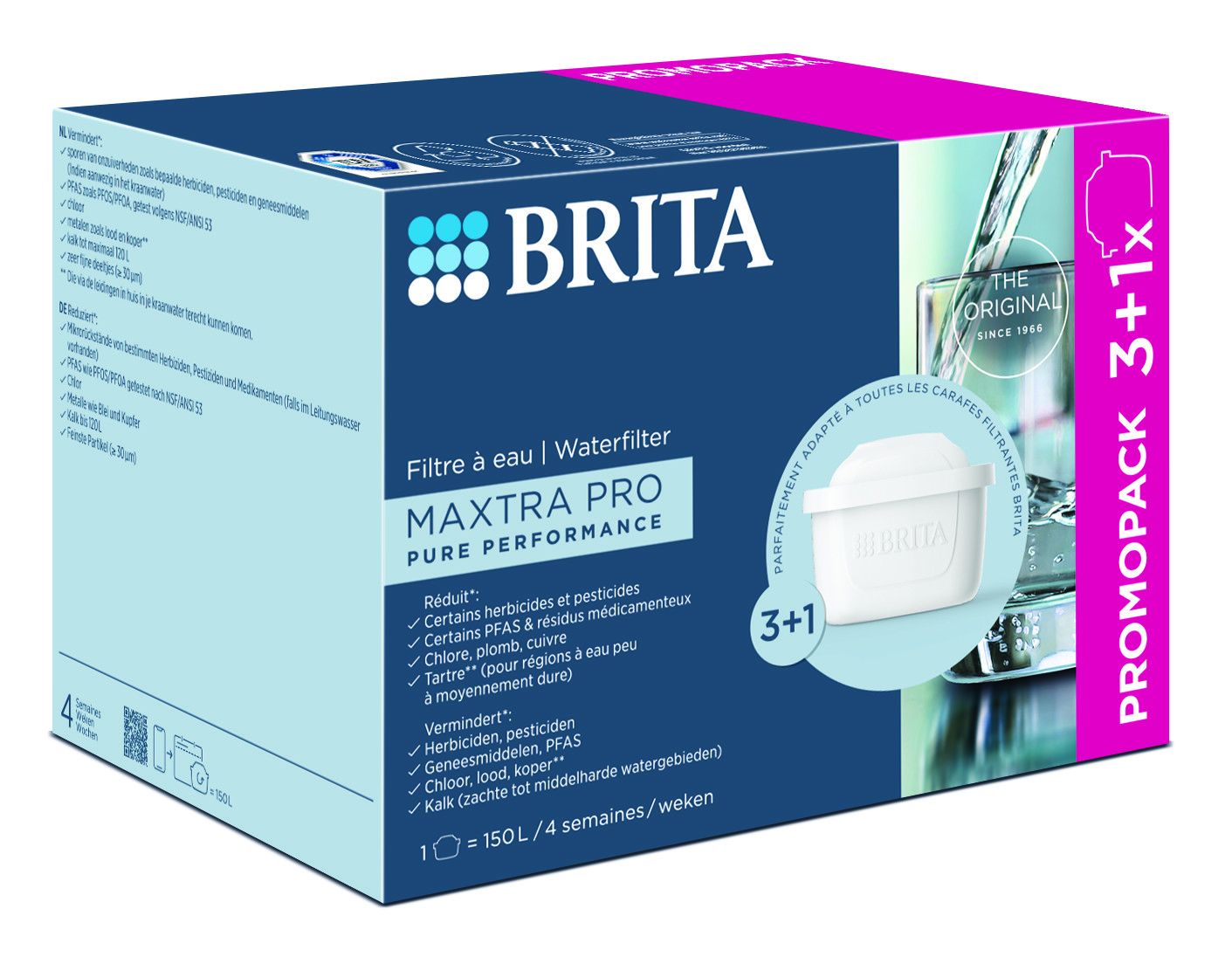 Brita Waterfilterpatroon Maxtra Pro Pure Performance 3+1 (4 stuks)