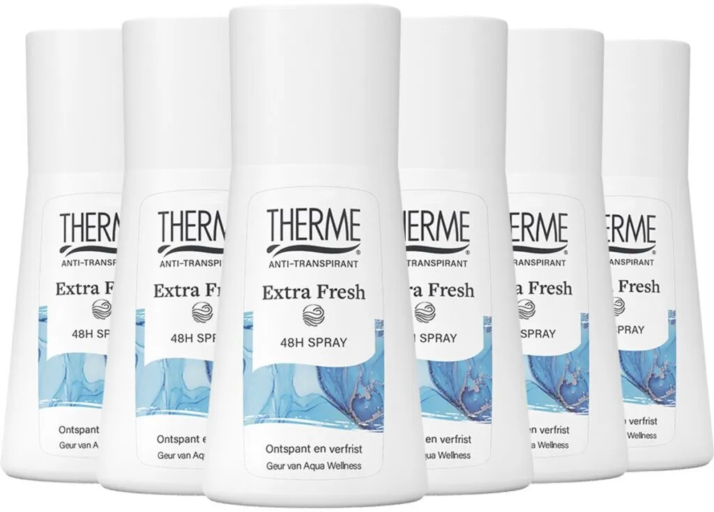 6x Therme Deospray anti-transpirant extra fresh (75 ml)
