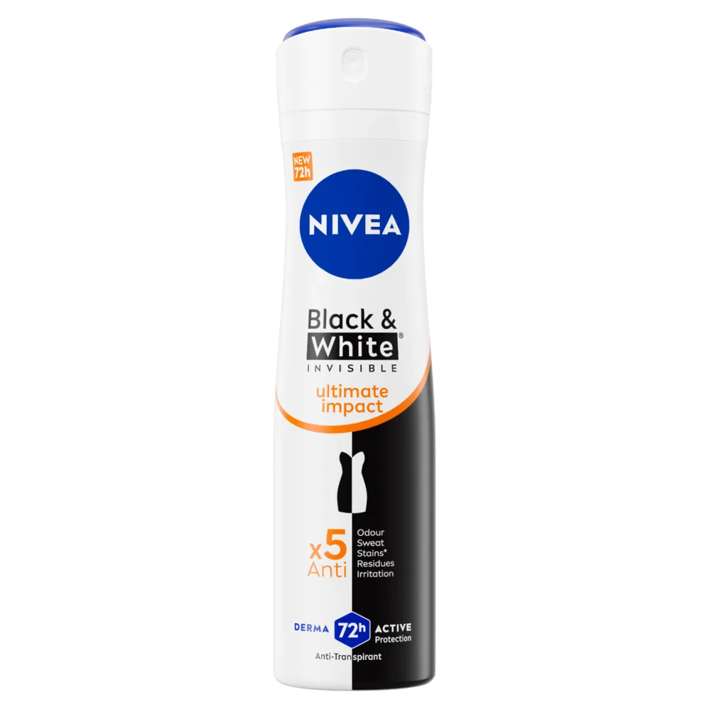 Nivea Black & White Invisible Ultimate Impact Deodorant Spray (150 ml)