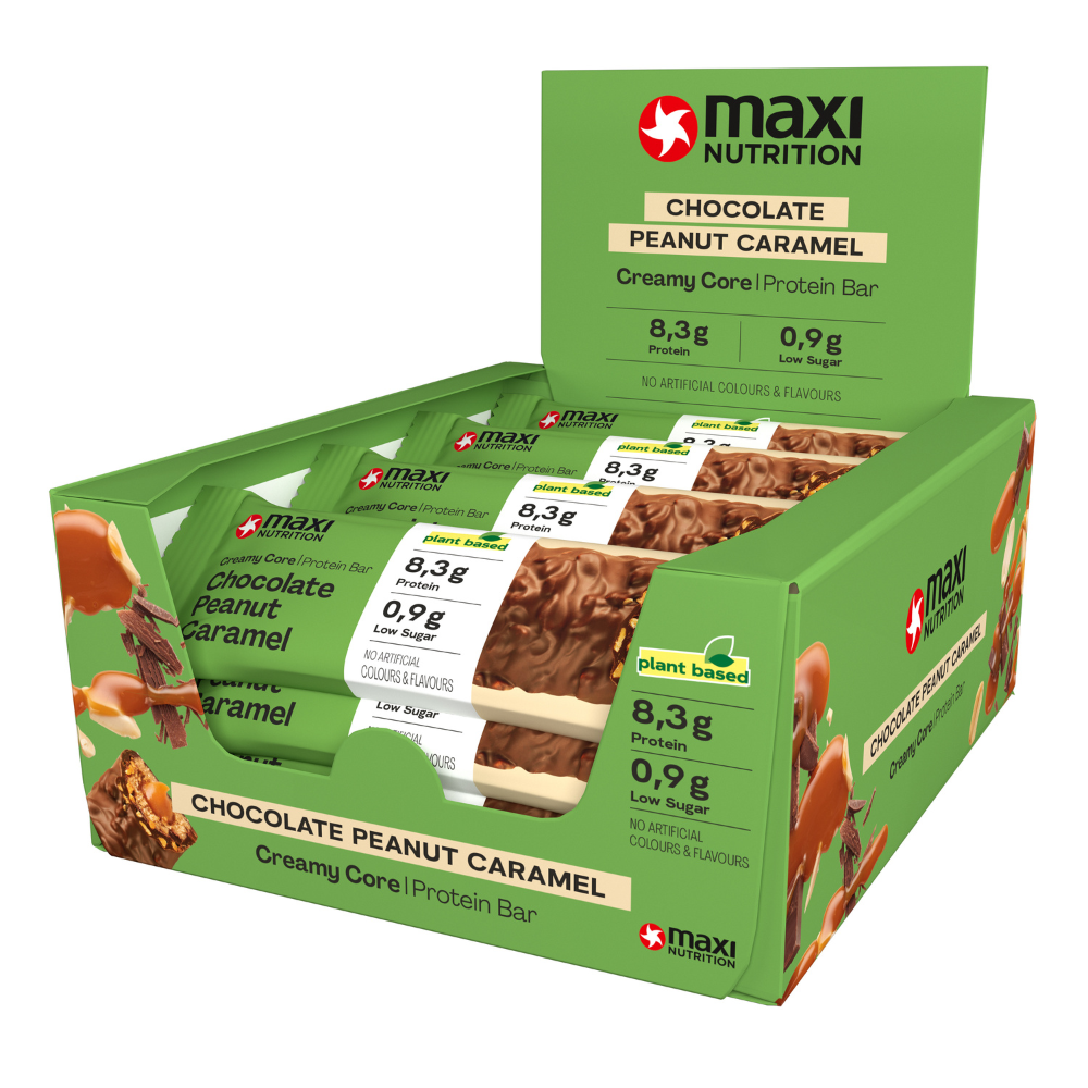 12x Maxi Nutrition Creamy Core Bar (Vegan) Chocolate Peanut Caramel (45 gr)
