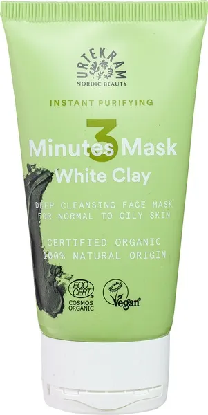 Urtekram Gezichtsmasker Zuiverend Met Witte Klei (75 ml)