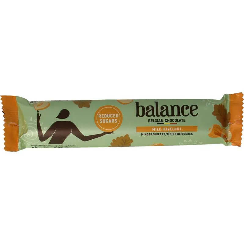 Balance Choco Stevia Reep Melk Hazelnoot (35 gr)