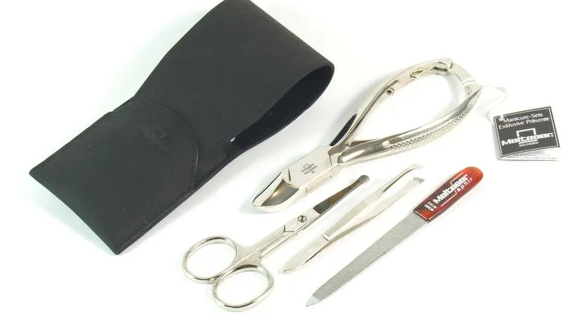 Malteser Manicure Etui 4-Delig Leer Zwart (1 stuk)