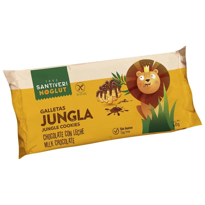 Santiveri Jungle Koekjes Met Chocolade Glutenvrij (60 gr)