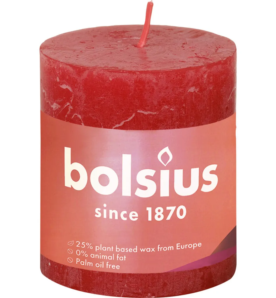 Bolsius Shine Rustiekkaars 80/68 Delicate Red (1 stuk)