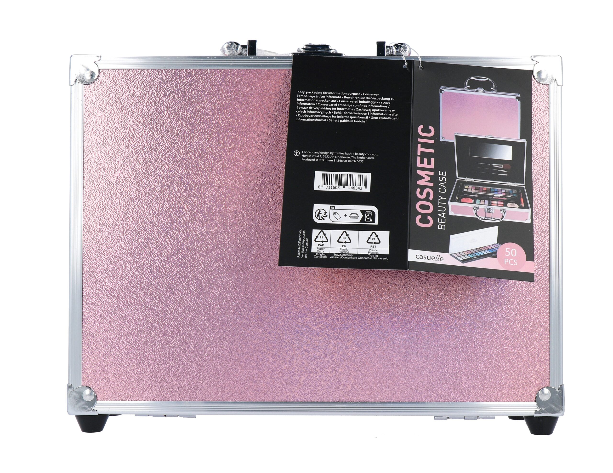 Casuelle Make Up Koffer Glanzend Roze (1 set)