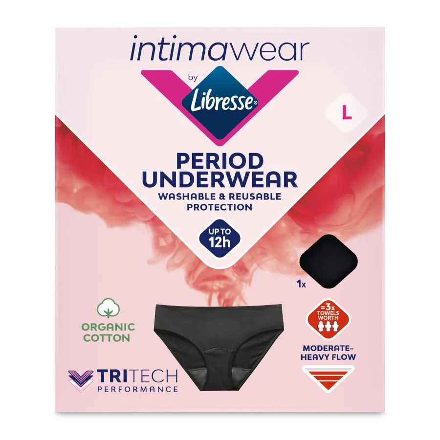 Libresse IntimaWear Wasbaar Menstruatie Ondergoed Zwart L (1 stuk)