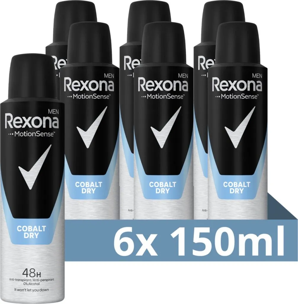 6x Rexona Deodorant spray dry cobalt men (150 ml)
