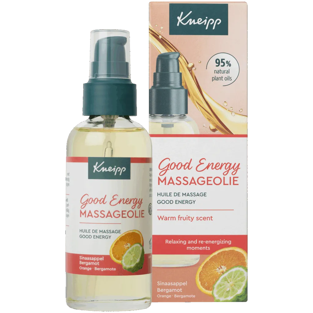 Kneipp Massageolie Good Energy met Pompje (100 ml)
