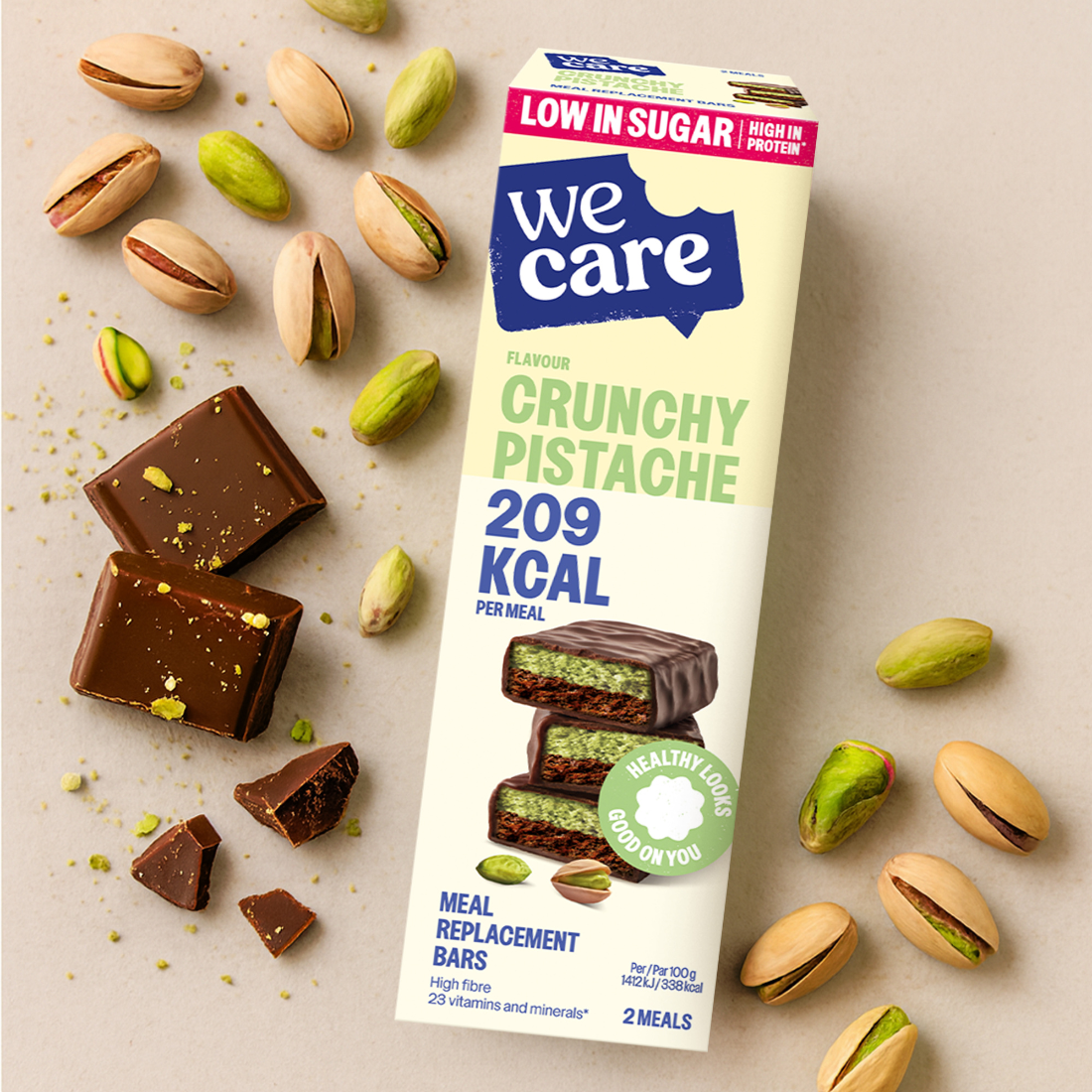 WeCare Bars Crunchy Pistache (2 stuks)