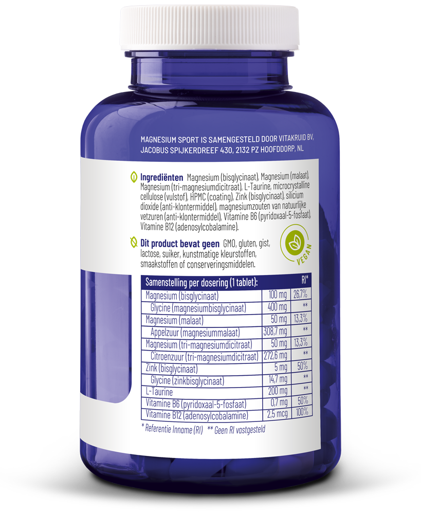 Vitakruid Magnesium Sport (90 tabletten)