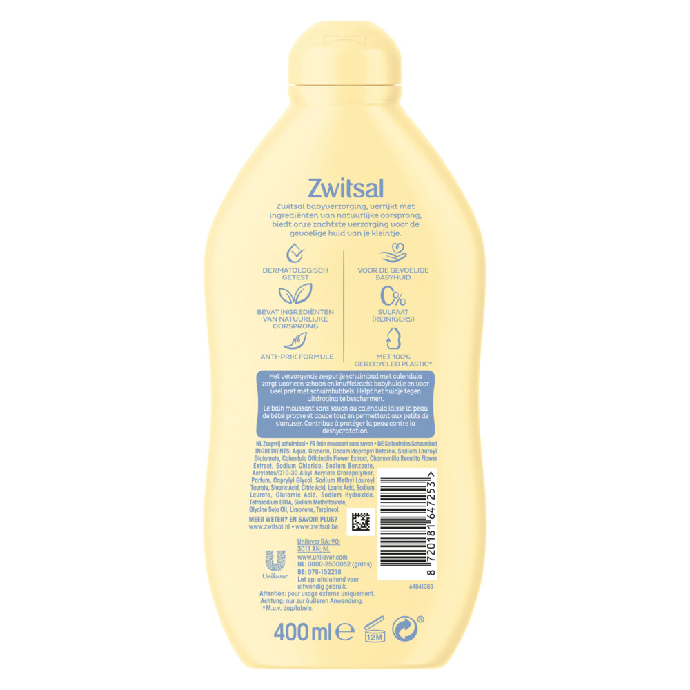 Zwitsal Bad Schuimbad Zeepvrij (400 ml)