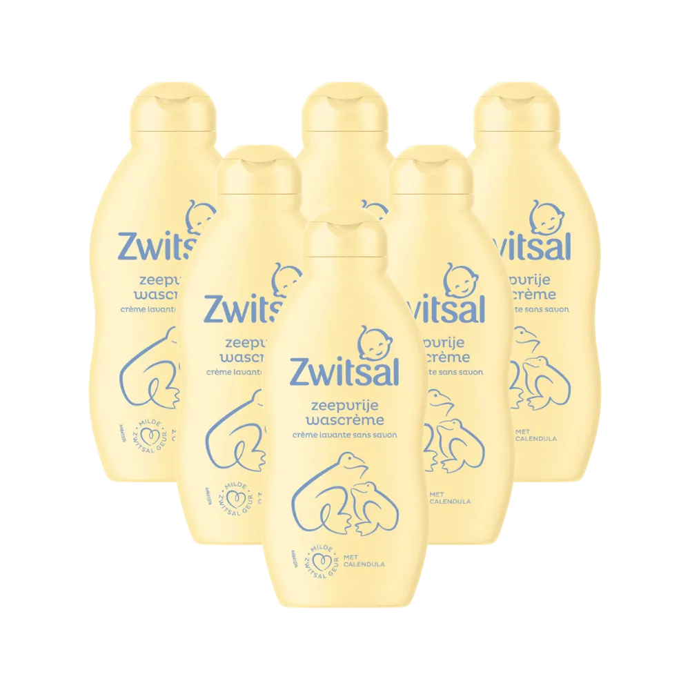 6x Zwitsal Wascreme Zeepvrij (200 ml)