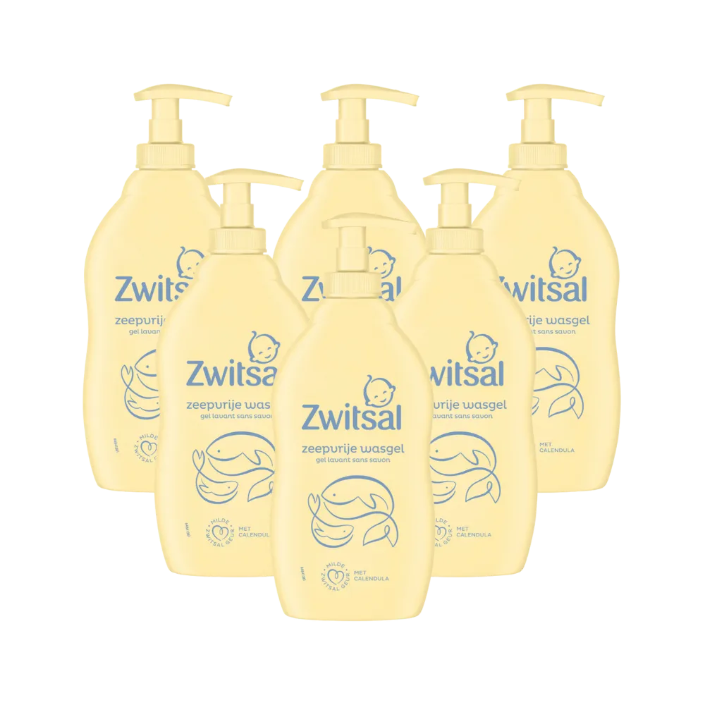 6x Zwitsal Wasgel Zeepvrij met Pompje (400 ml)